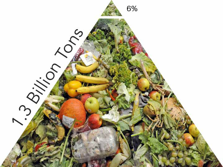 Graphic illustrating diversion of 6% of global food waste.