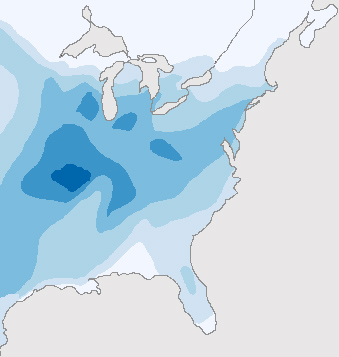 Oak pollen distribution in the eastern United States